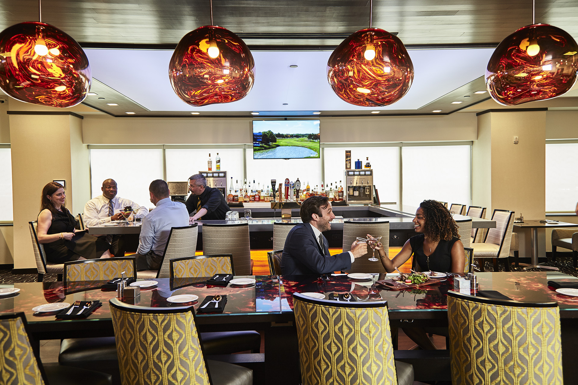 Rivers Club - Members in the Hearth Bar